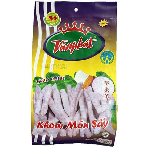 Khoai Môn Sấy Vân Phát gói 250g VANPHAT Taro Chips 雲發芋頭條 250g