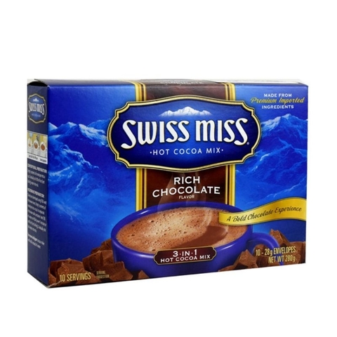 Sữa ca cao uống liền Swiss Miss rich chocolate hộp 280g SWISSMISS Rich Chocolate Mix 香醇牛奶巧克力粉 280g