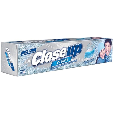 Kem Đánh Răng CloseUp Thơm Mát Bất Tận Tinh Thể Băng Tuyết tuýp 160g CLOSE UP Toothpaste Icy White 牙膏-藍 160g