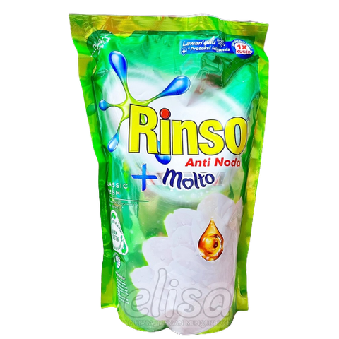 Nước giặt chống vết bẩn Rinso gói 800ml RINSO Cair Anti Noda 洗衣精-綠 包裝 800ml