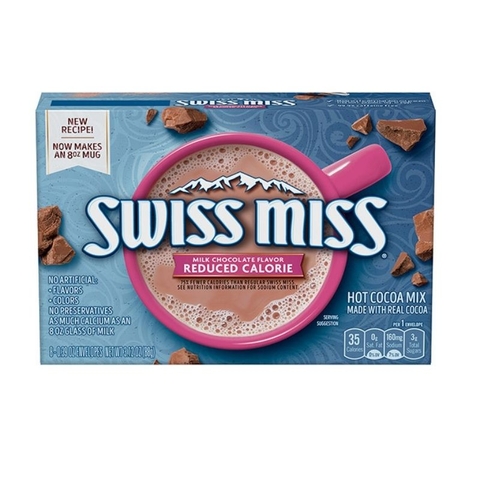 Sữa ca cao uống liền Swiss Miss ít calo 8 gói x 65g SWISSMISS Mix Reduced Calorie 牛奶巧克力粉含鈣 65g