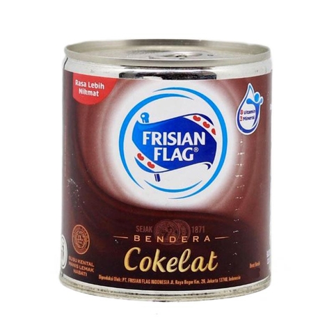 Sữa Đặc Frisian Flag Vị Sô Cô La lon 375g 旗牌FRISIAN FLAG Coklat KM巧克力煉乳375g(黑罐)