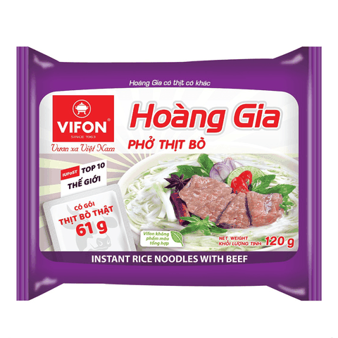 Phở bò ăn liền Hoàng Gia Vifon hộp 120g VIFON Hoang Gia Pho Thit Bo 河粉牛肉風味 120g