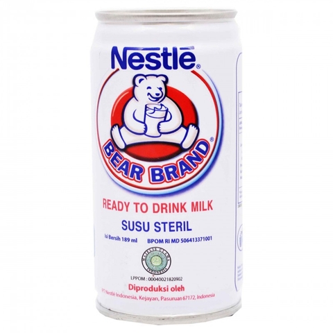 Sữa Tươi Tiệt Trùng Nestle Bear Brand lon 189ml BEAR BRAND Susu Steril 雀巢熊牌牛奶 189ml