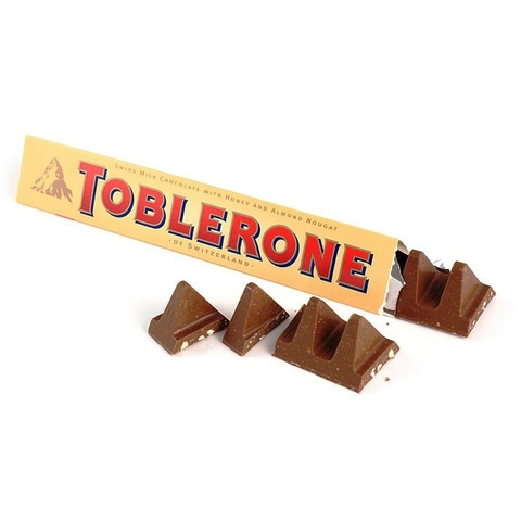 Chocolate Mật Ong Hạnh Nhân Toblerone thanh 100g TOBLERONE Crunchy Almonds 三角巧克力-藍 100g