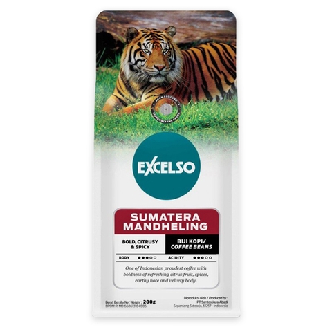 Hạt cà phê Excelso Sumatera Mandheling  gói 200g EXCELSO Sumatera Mandheling Beans 咖啡豆 200g