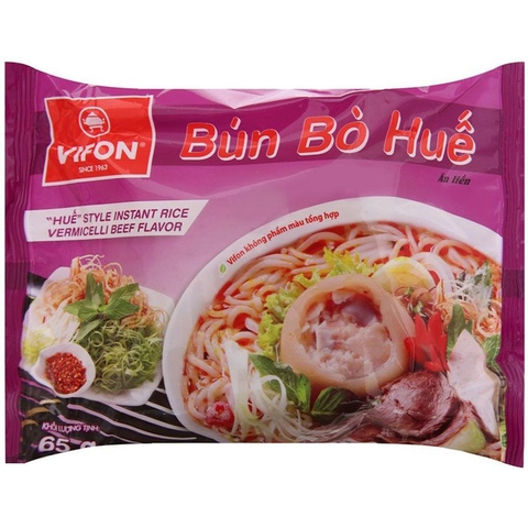 Bún Bò Huế Ăn Liền Vifon gói 65g VIFON Bun Bo Hue Vermicelli 牛肉風味粉條 65g