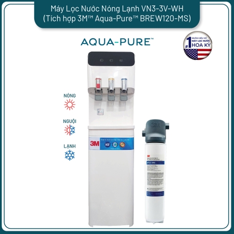 Cây Lọc Nước Nóng Lạnh 3M VN3-3V (Tích Hợp Máy Lọc Nước 3M BREW120-MS)