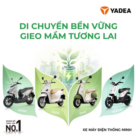3 Dòng xe điện Yadea – Linh hoạt sạc pin, chinh phục mọi hình trình