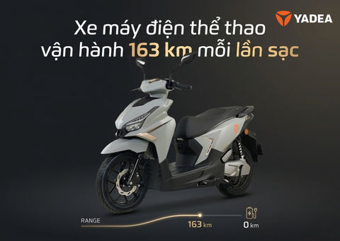 Chi tiết Yadea Velax H Plus: Xe máy điện thể thao vận hành 163 km mỗi lần sạc