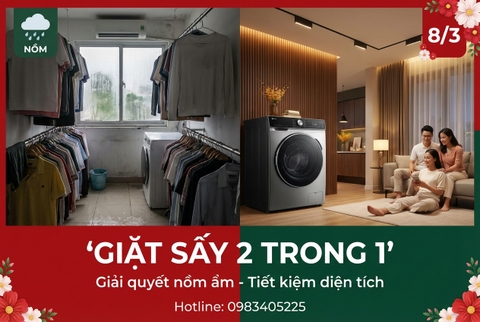 Giặt sấy 2 trong 1 có đáng tiền? Giải pháp chống nồm ẩm tại Bắc Giang