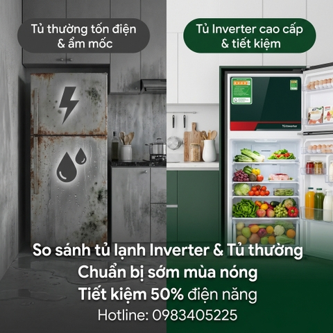 So sánh tủ lạnh Inverter và tủ thường: Giải pháp tiết kiệm điện chuẩn bị sớm mùa nóng