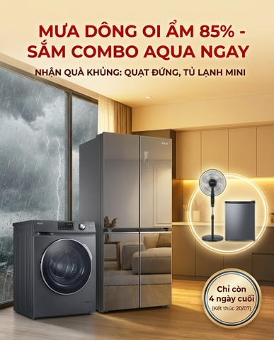 Mưa Dông Oi Ẩm 85% Tại Bắc Giang: Giải Pháp Giặt Giũ Và Bảo Quản Thực Phẩm Toàn Diện Cùng Combo AQUA