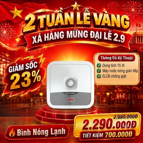 Máy nước nóng gián tiếp Ariston 15 Lít AN2-15RAG+