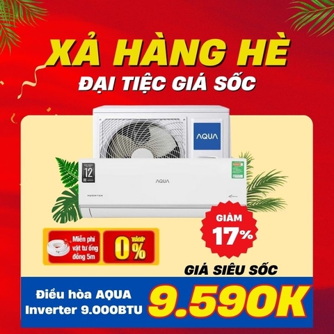 Điều hòa AQUA Inverter 9.000BTU AQA-RUV10RB3