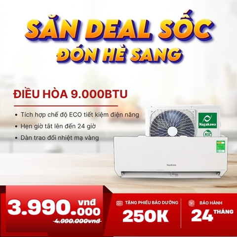 Điều hòa 1 chiều Nagakawa 9000BTU NS-C09R2T30