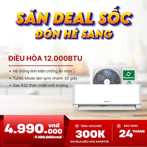 Điều hòa  Nagakawa  1 chiều 12.000BTU NS-C12R2T30