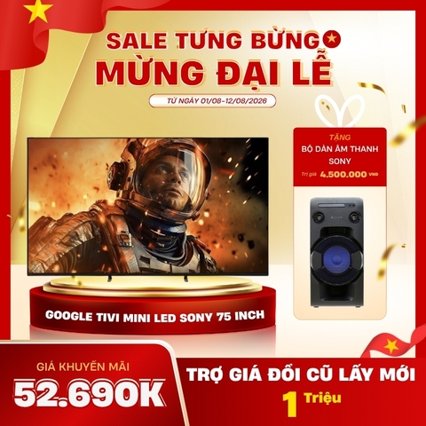 Google Tivi Mini LED Sony AI 4K 75 inch K-75XR50