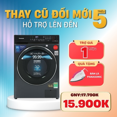 Máy giặt sấy Panasonic Inverter giặt 10.5 kg - sấy 6 kg NA-S056FR1BV