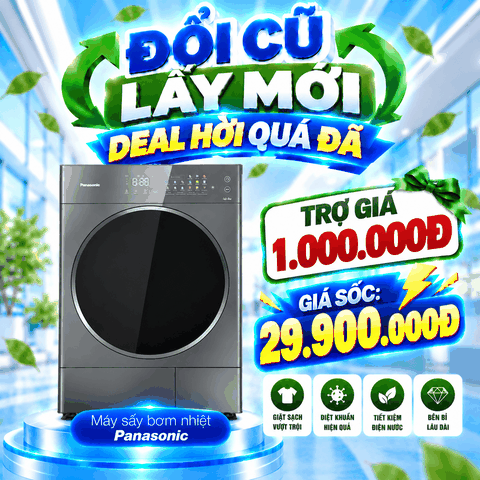 Máy sấy quần áo bơm nhiệt Panasonic 10.5 kg NH-XV21X1AVT