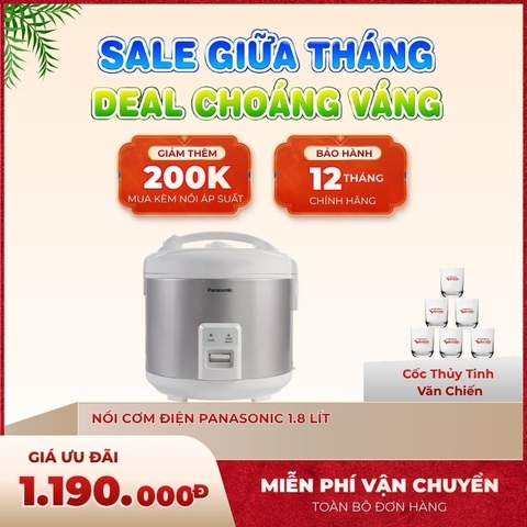 Nồi cơm điện nắp gài Panasonic 1.8 lít MVN18LRAX