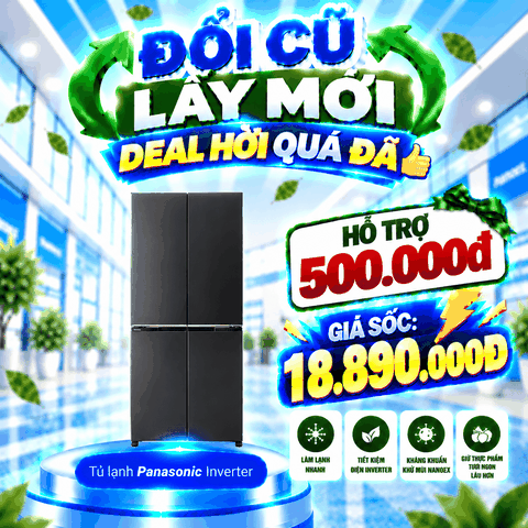 Tủ lạnh Panasonic Inverter 525 lít Multi Door NR-XZ590CWKV