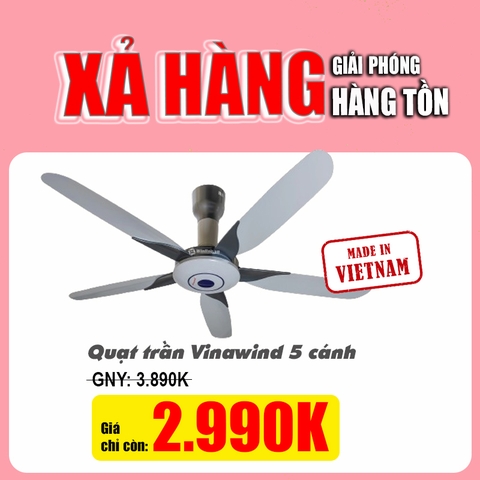 Quạt trần Vinawind 5 cánh QT1500X