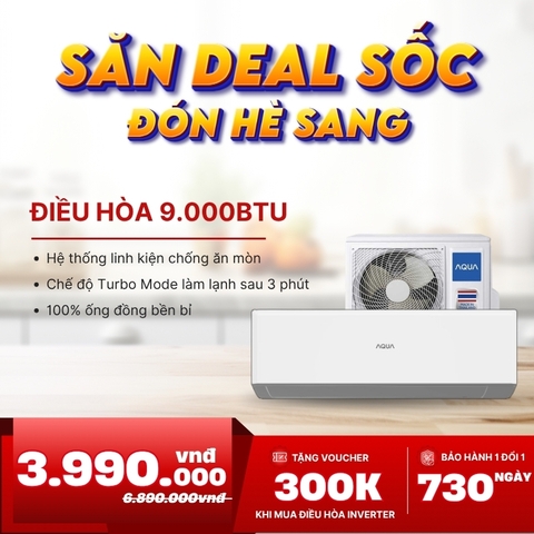 Điều hòa Aqua 1 chiều 9.000btu AQA-R10PC