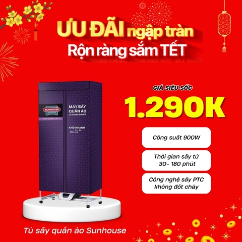Tủ sấy quần áo Sunhouse SHD2702 - 1000W