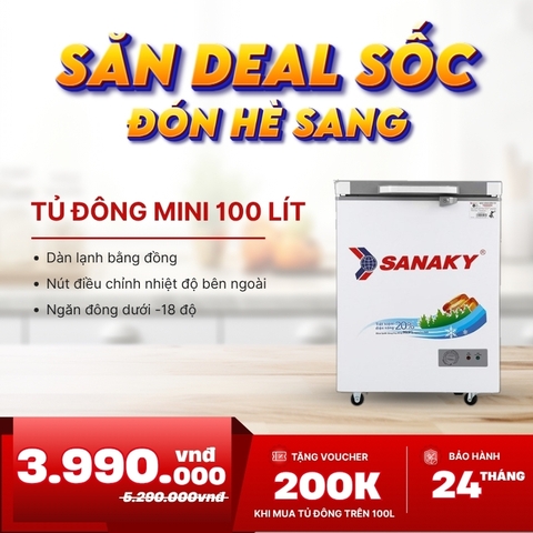 Tủ đông Sanaky 100 lít VH1599HYK