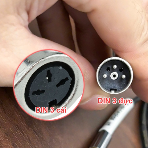 Cáp 3.5 sang DIN 3pin chuyển âm thanh từ Điện thoại Máy tính sang Âm ly Cát sét cổ Châu Âu
