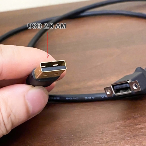 Cáp USB nối dài có đầu bắt vít lắp Bảng điều khiển Tủ kỹ thuật - Panel Mount USB Cable AM to AF with Mounting