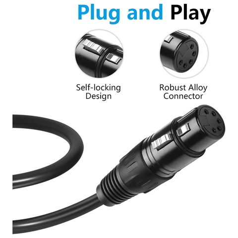 Cáp chuyển đổi XLR 5 chân sang RJ45 - Cáp chuyển đổi Ethernet DMX XLR 5 chân đực & 5 chân cái sang RJ45 cái