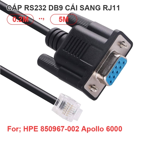 Dây Com9 RS232 sang RJ11 RJ12 6P6C cho bộ điều khiển khung gầm HPE 850967-002 Apollo 6000 Chassis