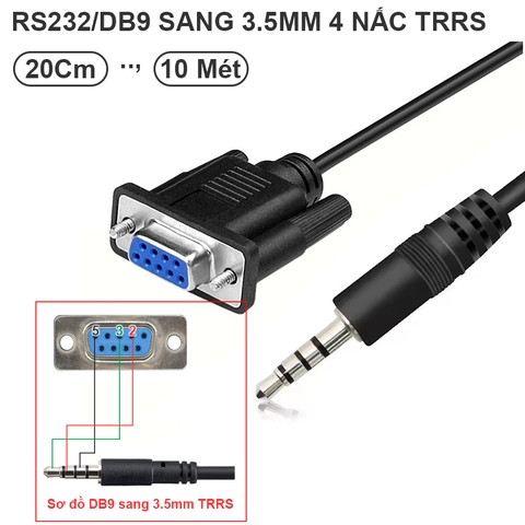 Dây console DB9 RS232 sang 3.5mm 4 nấc TRRS kiểu 2