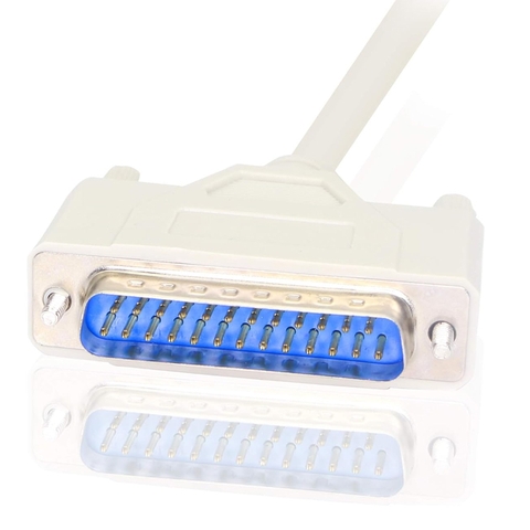 DB25 Male to Male Parallel Printer Cable for Connecting Computer with DB25 Female Interface to Printer