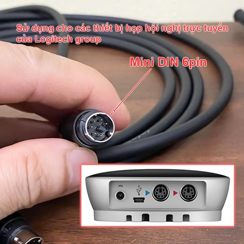 Dây micro 6 chân cho thiết bị họp trực tuyến Logitech group expansion microphones