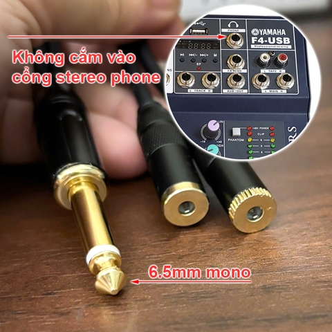 Dây 6 ly mono sang 2 đầu 3.5mm cái stereo