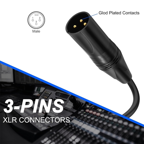 Dây terminal Euro block 3pin sang canon đực - Phoenix cable XLR 3P male to PHX3M NBKF/2EDG-5.08 3pin PCB screw terminal block adapter connector cord for speakers