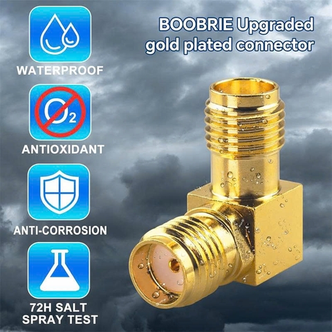 Đầu nối SMA  cái vuông góc dành cho anten, wifi, bộ thu sống radio - 90-degree right-angle female SMA connector