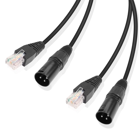 Dây DMX 3pin XLR đực sang đầu mạng RJ45 - DMX XLR Male to RJ45 Male Connector Extension Cable for Amplifiers, Mixers, KTV Equipment, Lighting and Sound