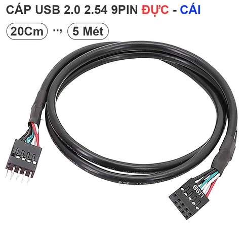 Cáp nối dài USB 2.0 9pin trên main máy tính - USB 2.0 Motherboard Header Extension Cable
