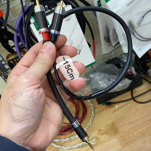 Dây balanced 2.5mm sang 2 cổng hoa sen chuyển âm thanh từ DAC AMP sang Âm ly Loa