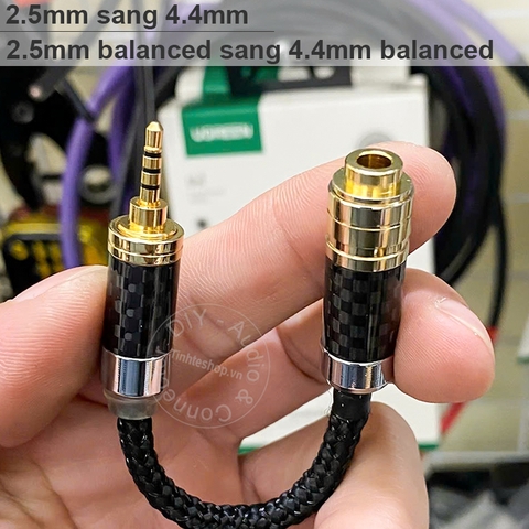 Chuyển 4.4 sang 3.5 đồng 4N mạ bạc 10Cm - 4.4mm to 3.5mm balanced audio cable headphone jack with DAC AMP DAP