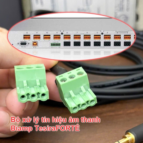 Cáp 3.5mm sang Euro block terminal 3pin cho Bộ xử lý tín hiệu âm thanh Biamp TesiraFORTÉ CI