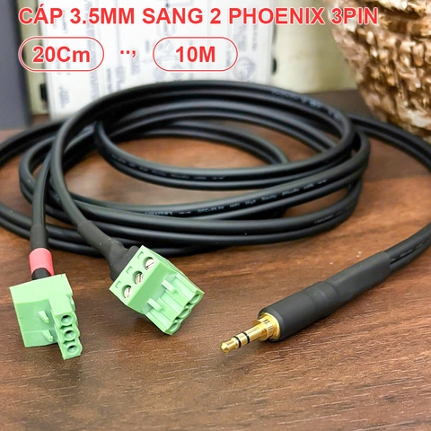 Cáp 3.5mm sang Euro block terminal 3pin cho Bộ xử lý tín hiệu âm thanh Biamp TesiraFORTÉ CI