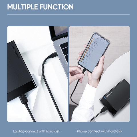 Cáp USB type-C 3.1 ra USB 3.0 Micro B cho HDD box ổ cứng di động 1 mét Ugreen US312 20103