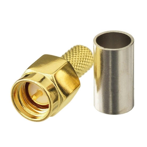 Cầu nối chuyển đổi SMA đực thẳng 50 Ohm mạ vàng - Gold-plated 50 Ohm straight male SMA adapter bridge