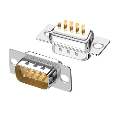 DB9 Metal Connector Industrial-grade RS485 RS232 Serial Port Plug Male Welding 9 Pin Screw Connectos