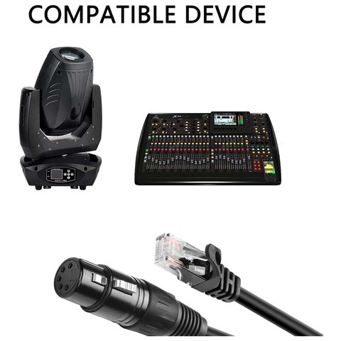 Dây canon cái 5 chân sang RJ45 cắm điều khiển cho KTV Đèn sân khấu Mixer - DMX XLR 5 Pin Female To RJ45 Male Cable  For Led Lighting DMX512 Decoders